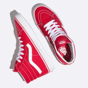 Vans Bayan Spor Ayakkabı Canvas Sk8-Hi Kırmızı | 27148-371